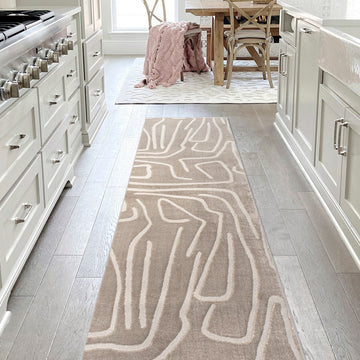Alcina Modern Scandinavian Graphic Lines High-Low Area Rug